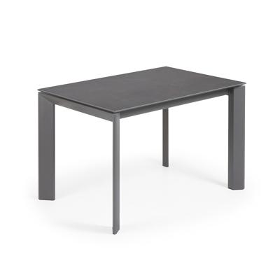 Стол раскладной La Forma (ех Julia Grup) Стол раскладной Atta 120(180) x80 антрацит, керамика Vulcano Roca арт. 052173