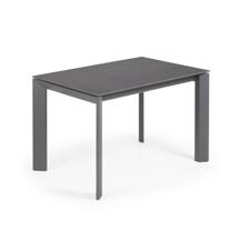 Стол раскладной La Forma (ех Julia Grup) Стол раскладной Atta 120(180) x80 антрацит, керамика Vulcano Roca арт. 052173
