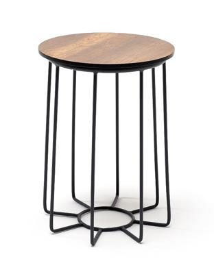 Стол журнальный 4SIS "Эквадор" журнальный стол из HPL круглый Ø40 H55, каркас из алюминия темно-серый (RAL 7024) муар, цвет столешницы "дуб" арт. OAK-D40-Al-AKV(Ral7024MUA)-4sis