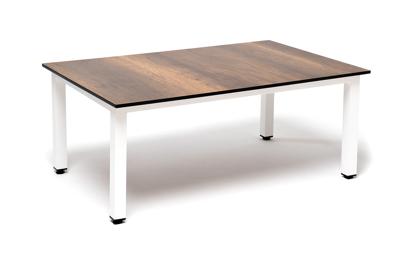 Стол журнальный 4SIS "Канны" журнальный столик из HPL 90х60, H40, каркас белый, цвет столешницы "дуб" арт. OAK-90-60-W4sis