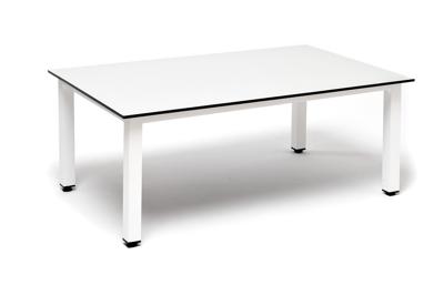 Стол журнальный 4SIS "Канны" журнальный столик из HPL 90х60, H40, каркас белый, цвет столешницы "молочный" арт. WHITE-90-60-W4sis