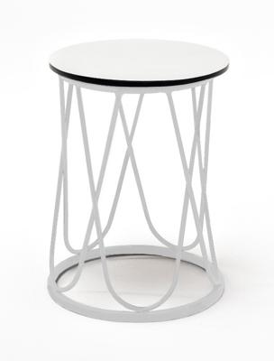 Стол журнальный 4SIS "Перу" журнальный стол из HPL круглый Ø40 H55, каркас из стали серый (RAL 7024), цвет столешницы "дуб" арт. RC013-D40-PER