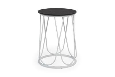 Стол журнальный 4SIS "Перу" журнальный стол из HPL круглый Ø40 H55, каркас из алюминия белый (RAL 9016) муар, цвет столешницы "серый мрамор" арт. D3102H-D40-Al-PER(Ral9016Mua)-4sis