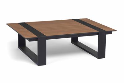 Стол журнальный 4SIS "Тулон" журнальный стол 120х85, H35 см из HPL, цвет "дуб", каркас черный (RAL9005) муар арт. OAK-120-85-H35-Al-TUL(RAL9005 MUA)-4sis