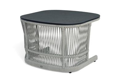 Стол журнальный 4SIS "Лугано" журнальный стол 76х76 H55 см из HPL, цвет "серый гранит", роуп серый меланж арт. GRAY-76-76-Al-LUG(RAL7035)-mel-grey-4sis