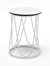 Стол журнальный 4SIS "Перу" журнальный стол из HPL круглый Ø40 H55, каркас из стали серый (RAL 7024), цвет столешницы "дуб" арт. RC013-D40-PER