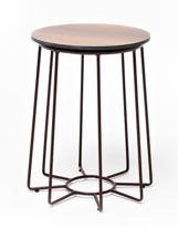 Стол журнальный 4SIS "Эквадор" журнальный стол из HPL круглый Ø40 H55, каркас из алюминия коричневый (RAL 8016) муар, цвет столешницы "дуб" арт. OAK-D40-Al-AKV(Ral8016)