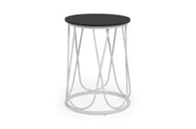 Стол журнальный 4SIS "Перу" журнальный стол из HPL круглый Ø40 H55, каркас из алюминия белый (RAL 9016) муар, цвет столешницы "серый мрамор" арт. D3102H-D40-Al-PER(Ral9016Mua)-4sis