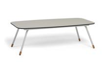 Стол журнальный 4SIS "Верона" журнальный стол из HPL 120х65, H40, каркас белый муар, цвет столешницы "крем" арт. CREАM-120-65-Al-VER-(9016MUA)-4sis