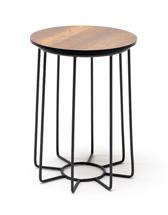 Стол журнальный 4SIS "Эквадор" журнальный стол из HPL круглый Ø40 H55, каркас из алюминия темно-серый (RAL 7024) муар, цвет столешницы "дуб" арт. OAK-D40-Al-AKV(Ral7024MUA)-4sis