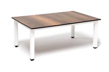 Стол журнальный 4SIS "Канны" журнальный столик из HPL 90х60, H40, каркас белый, цвет столешницы "дуб" арт. OAK-90-60-W4sis