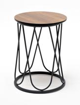 Стол журнальный 4SIS "Перу" журнальный стол из HPL круглый Ø40 H55, каркас из алюминия темно-серый (RAL 7024) муар, цвет столешницы "дуб" арт. OAK-D40-Al-PER(Ral7024Mua)-4sis