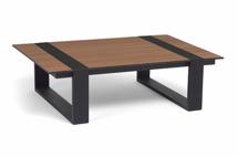 Стол журнальный 4SIS "Тулон" журнальный стол 120х85, H35 см из HPL, цвет "дуб", каркас черный (RAL9005) муар арт. OAK-120-85-H35-Al-TUL(RAL9005 MUA)-4sis