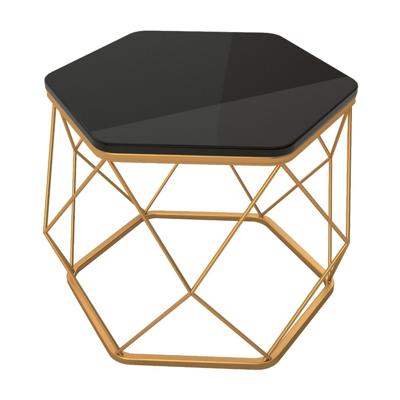 Стол журнальный AksHome Стол журнальный Арена, черный, цвет опоры золотой арт. ZN-126430
