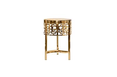 Стол журнальный Garda Decor 13RXFS5080M-GOLD Стол журнальный стекло коричн./золото d35*50см арт. 13RXFS5080M-GOLD