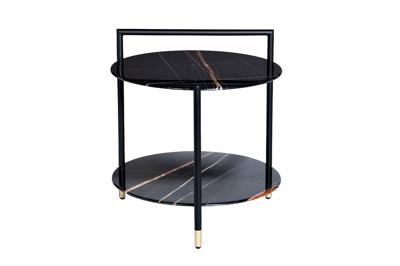 Стол журнальный Garda Decor 30B-871 BL Стол журнальный d55*60cм с полкой, черный арт. 30B-871 BL