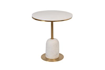 Стол журнальный Garda Decor 76AR-07000 Стол журнальный мрамор белый d50*58см арт. 76AR-07000