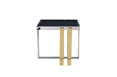 Стол журнальный Garda Decor 47ED-20920 Стол журнальный черн.стекло/хром+золото 55*55*55см арт. 47ED-20920