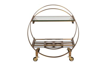 Стол журнальный Garda Decor 58DB-23085 Стол-тележка сервировочн ст.прозр/латунь 70*48*76 арт. 58DB-23085