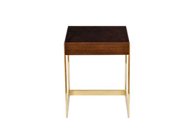 Стол журнальный Garda Decor 84HB-12STOL/ZH Стол журнальный тиковый шпон/лак, золото 40*40*50см арт. 84HB-12STOL/ZH