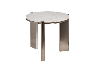 Стол журнальный Garda Decor 57EL-10083 Стол журнальный натур.белый мрамор Касс Белый (Cass White) d 57*50см арт. 57EL-10083