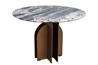 Стол журнальный Garda Decor 58DB-26012 Стол обеденный мрамор "Сапфир" d110*76см арт. 58DB-26012