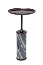 Стол журнальный Garda Decor 69-22465 Стол журнальный мрамор/метал. цвет черный d35*h65см арт. 69-22465