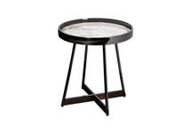 Стол журнальный Garda Decor 47ED-28020 Стол журнальный белый/черный хром 50*50*55см арт. 47ED-28020