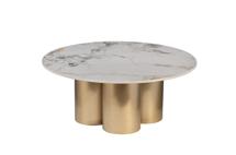 Стол журнальный Garda Decor 76AR-63042 Стол журнальный керамогранит белый d80*35см арт. 76AR-63042