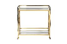 Стол журнальный Garda Decor GY-CRT8164GOLD Стол-тележка сервировочн ст.прозр/золото 80*40*83 арт. GY-CRT8164GOLD