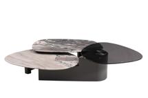 Стол журнальный Garda Decor 57EL-99100 Стол журнальный стекло+мрамор белый 156*107*35см арт. 57EL-99100