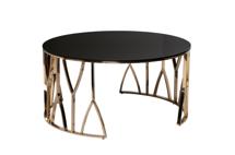 Стол журнальный Garda Decor 13RXCT3104-GOLD Стол журнальный стекло черн./золото d90*45см арт. 13RXCT3104-GOLD