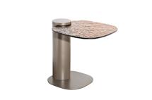Стол журнальный Garda Decor 57EL-11180 Стол журнальный приставной, стекло рельефное тонированное 45*48*50см арт. 57EL-11180