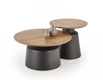 Стол журнальный Halmar Комплект Halmar MALOMI (2 стола журнальных) (натуральный/черный) арт. V-CH-MALOMI-LAW