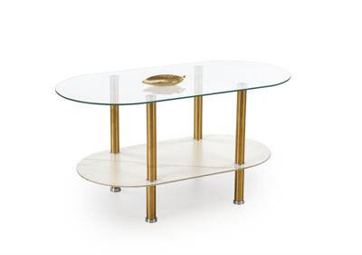 Стол журнальный Halmar Стол журнальный Halmar DUCAT (белый мрамор/прозрачный/золотой) арт. V-CH-DUCAT-LAW