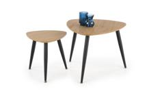 Стол журнальный Halmar Комплект Halmar NICEA 2, 2 стола журнальных (дуб золотой/черный) арт. V-CH-NICEA_2-LAW