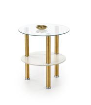 Стол журнальный Halmar Стол журнальный Halmar DUCAT S (белый мрамор/прозрачный/золотой) арт. V-CH-DUCAT_S-LAW