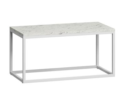 Стол журнальный LoftyHome Стол журнальный Мальборк Классик Мрамор Сноу с белым основанием лофт арт. 1251777