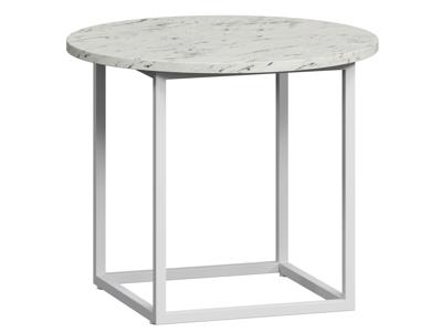 Стол журнальный LoftyHome Стол журнальный Мальборк Арти Мрамор Сноу с белым основанием лофт арт. 1627385