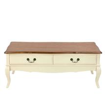 Стол журнальный МиК Столик Florence MK-5039-AWB 120х6060х47 см Молочный/Итальянский орех арт. ZN-136965