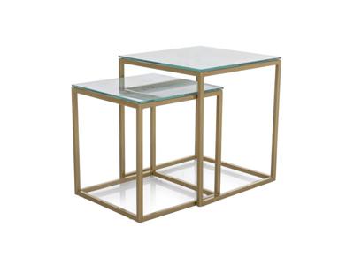 Стол журнальный Signal Комплект Signal GLORIA II, 2 стола журнальных (белый мрамор/золотой) арт. GLORIAIIBZL