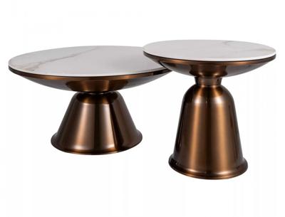 Стол журнальный Signal Комплект Signal VERA, 2 стола журнальных (белый/медный) арт. VERABMI