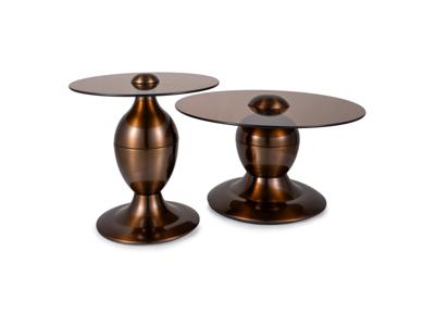 Стол журнальный Signal Комплект Signal CASSIE (2 стола журнальных) (коричневый/медный) 70/38, 50/51,5 арт. CASSIEBRTMI