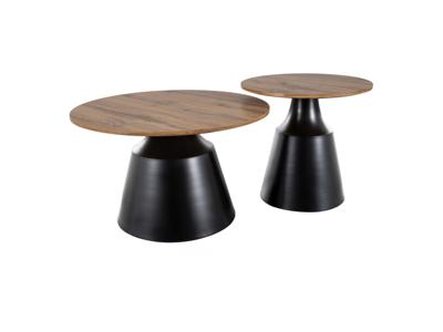 Стол журнальный Signal Комплект Signal ITAKA (2 стола журнальных) (дуб артизан/черный) 70/40, 50/50 арт. ITAKADAC