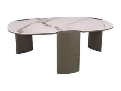 Стол журнальный Signal Стол журнальный SIGNAL ADORO B Ceramic белый Amber Bianco/медный 105/65 арт. ADOROBBIMI105