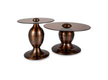Стол журнальный Signal Комплект Signal CASSIE (2 стола журнальных) (коричневый/медный) 70/38, 50/51,5 арт. CASSIEBRTMI