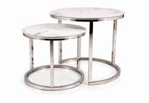 Стол журнальный Signal Комплект Signal ATLANTA B II, 2 стола журнальных (белый мрамор/хром) арт. ATLANTABIIBCH