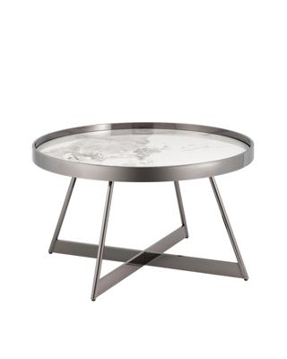 Стол журнальный Stool Group Журнальный столик Гера 80*80 см сталь тёмный хром арт. УТ000039405