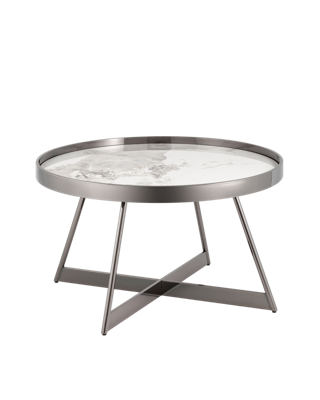 Стол журнальный Stool Group Журнальный столик Гера 80*80 см сталь тёмный хром арт. УТ000039405