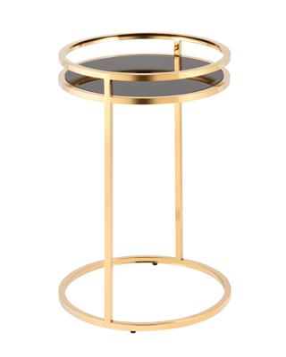 Стол журнальный Stool Group Журнальный столик Гестия 41*60см стекло черное сталь золото арт. УТ000039402